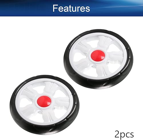 Miniatura 4 de Bettomshin Rueda de cochecito de 7.480 in x 1.496 in de plástico con orificio de montaje de 0.31 pulgadas de diámetro, repuesto para cochecito de