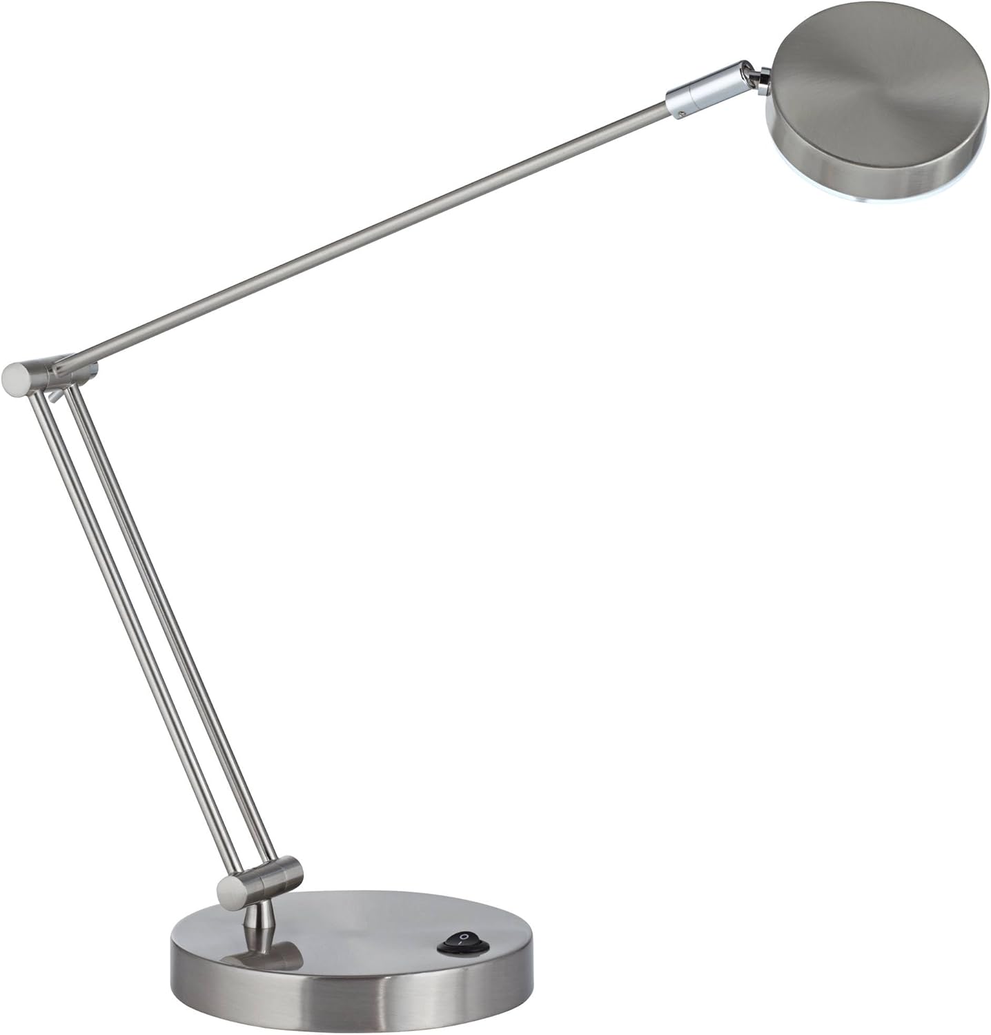 360 Lighting Jarrett 19" High Small Modern Desk Lamps Set of 2 Adjustable LED Silver Satin Nickel Finish Metal Shade Home Office Living Room Bedroom Bedside Nightstand House Reading Kitchen