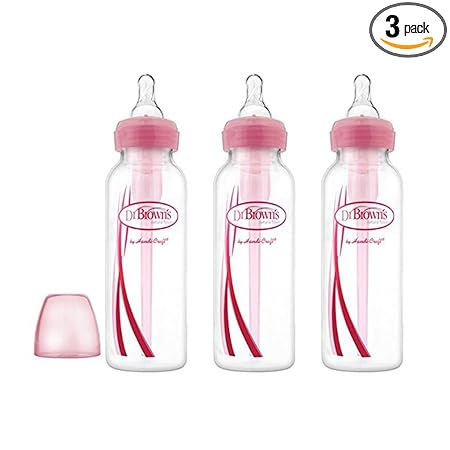Dr. Brown's Narrow Neck Options Pink Bottle (250 Ml, Pack of 3, Pink)