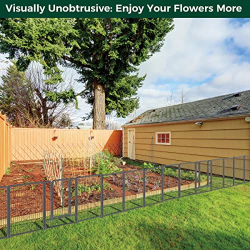 Fxw Metal Fence Panels For Yard 9Ft(L)×32In(H) 4 Packs Decorative Garden Fencing For Dogs Animal Barrier Outdoor For Patio, Silver #TOP1