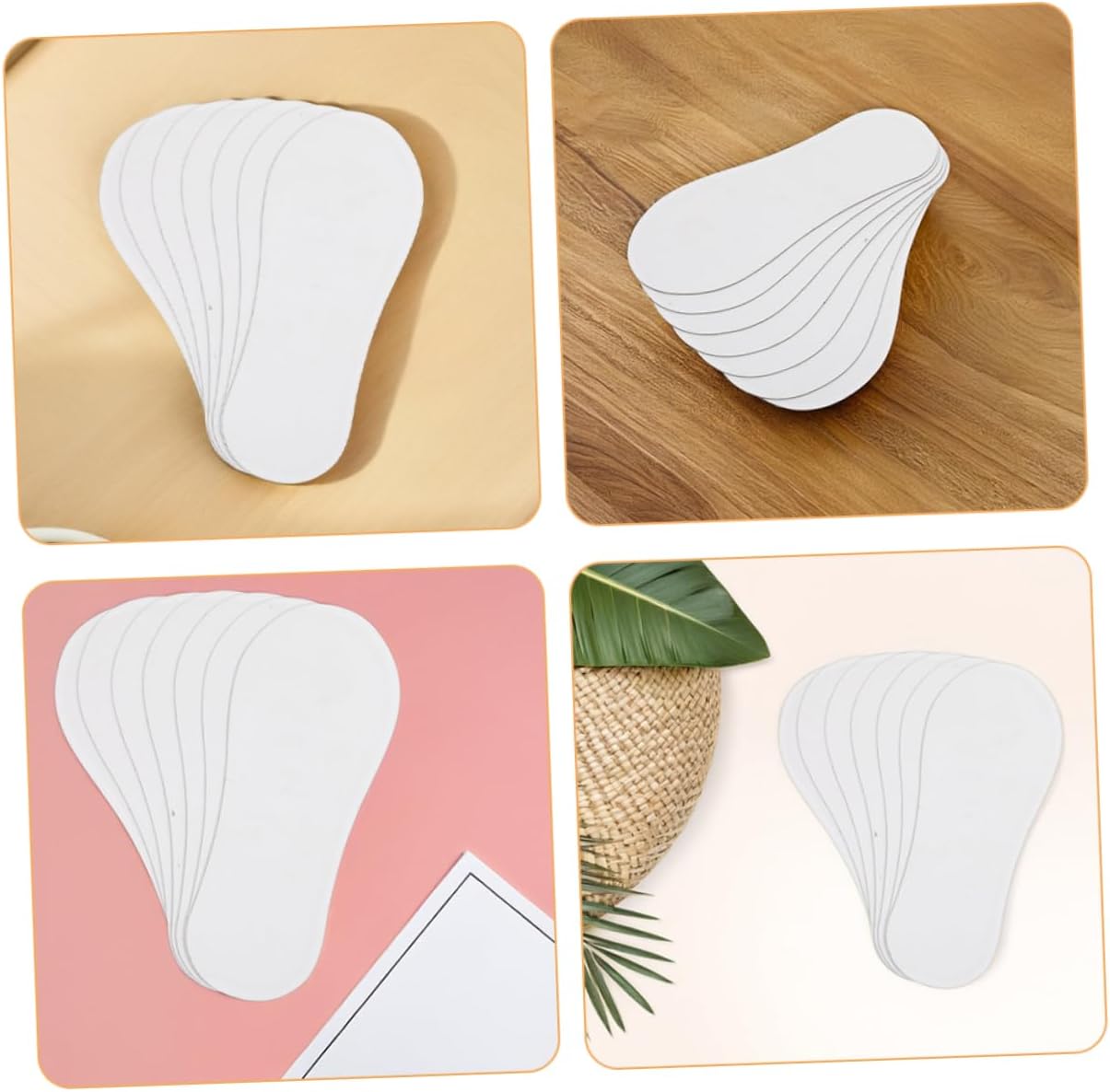 VOSAREA 100pcs Cardboard Sock Blockers White Sock Packaging Inserts Form Holders for Display Cards