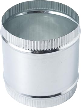 6 Inch Round Galvanized Steel Duct Connector - Metal Ventilation Pipe Coupler - Dryer Vent Hose Extension - HVAC Ducting Coupling for Straight Connection