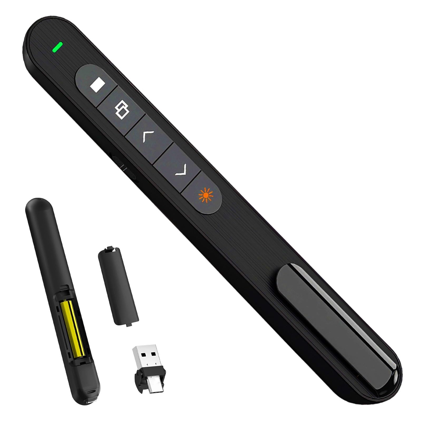 2-in-1 USB Type C Télécommande Ordinateur 2.4GHz Présentation Cliqueur Compatible Powerpoint Windows Mac Linux Android