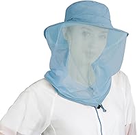 Vista 4 de Sombrero de pesca Sombrero de protección solar Red de cabeza de mosquito para exteriores Sombrero de cubo con malla de red oculta