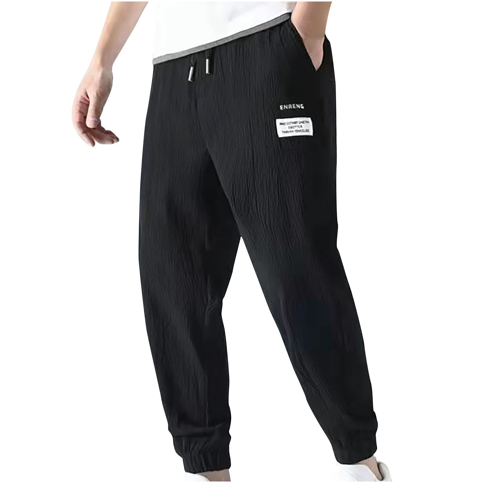 Plus Size Sweatpants for Men Elastic Bottom Baggy Sweatpants Breathable Lightweight Joggers Athletic Workout Pant