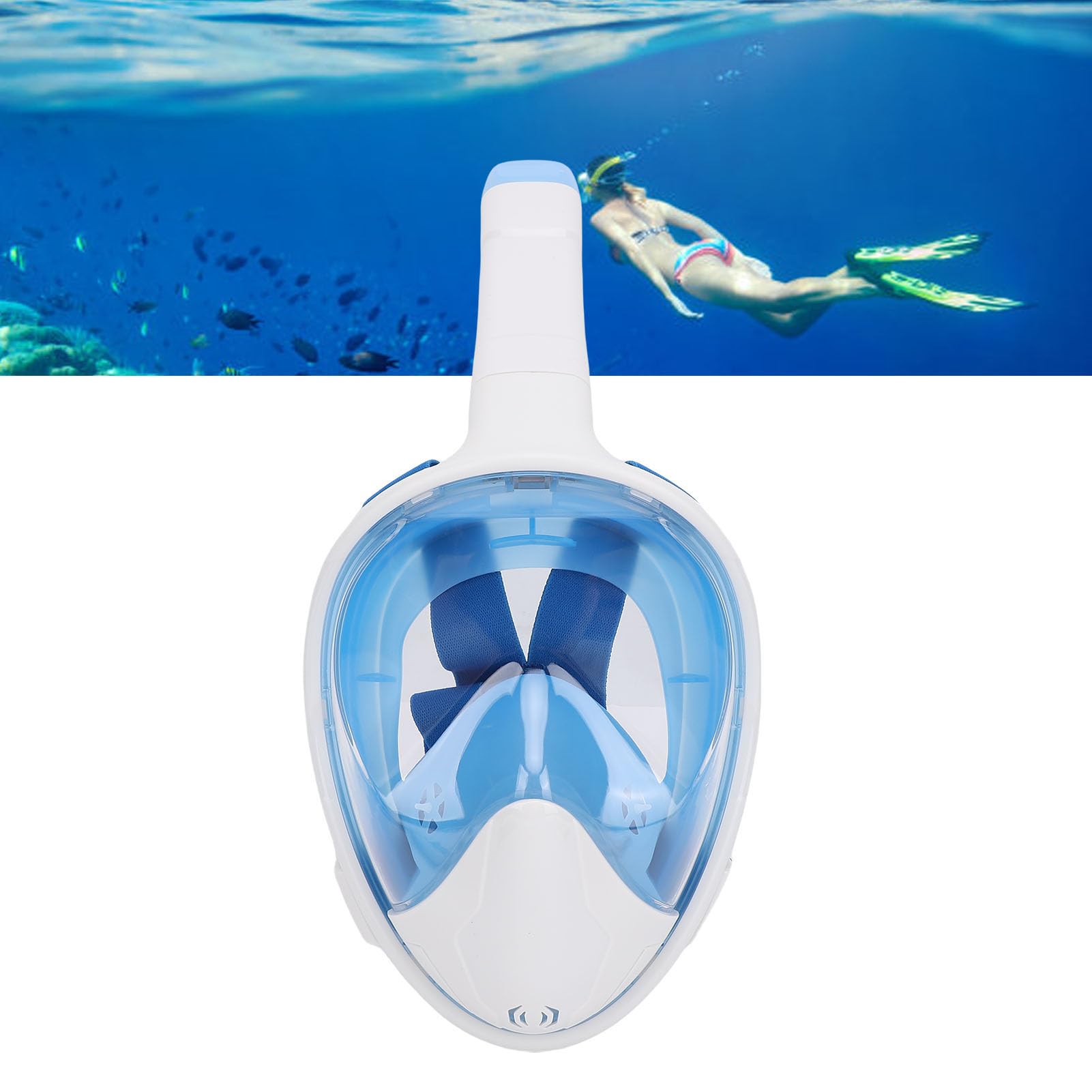 Cryfokt Occhialini da Snorkeling Integrali, Dry Top Antiappannamento Vista Panoramica a 180 Gradi Maschera da Snorkeling, Guarnizione in Silicone Liquido con Fascia per la Testa Regolabile per Adulti