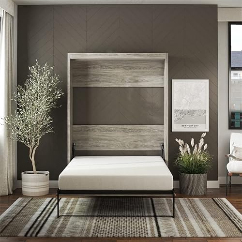 Signature Sleep Easy-Lift Full Size Murphy Bed, 59.3" Wide Space Saving Wall Bed In Gray Oak #TOP3