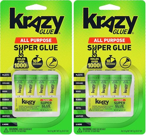 Krazy Glue KG58248SN Purpose Singles, 0.5 oz. Tubes, Multicolor, 4 Count (Pack of 2) image 3