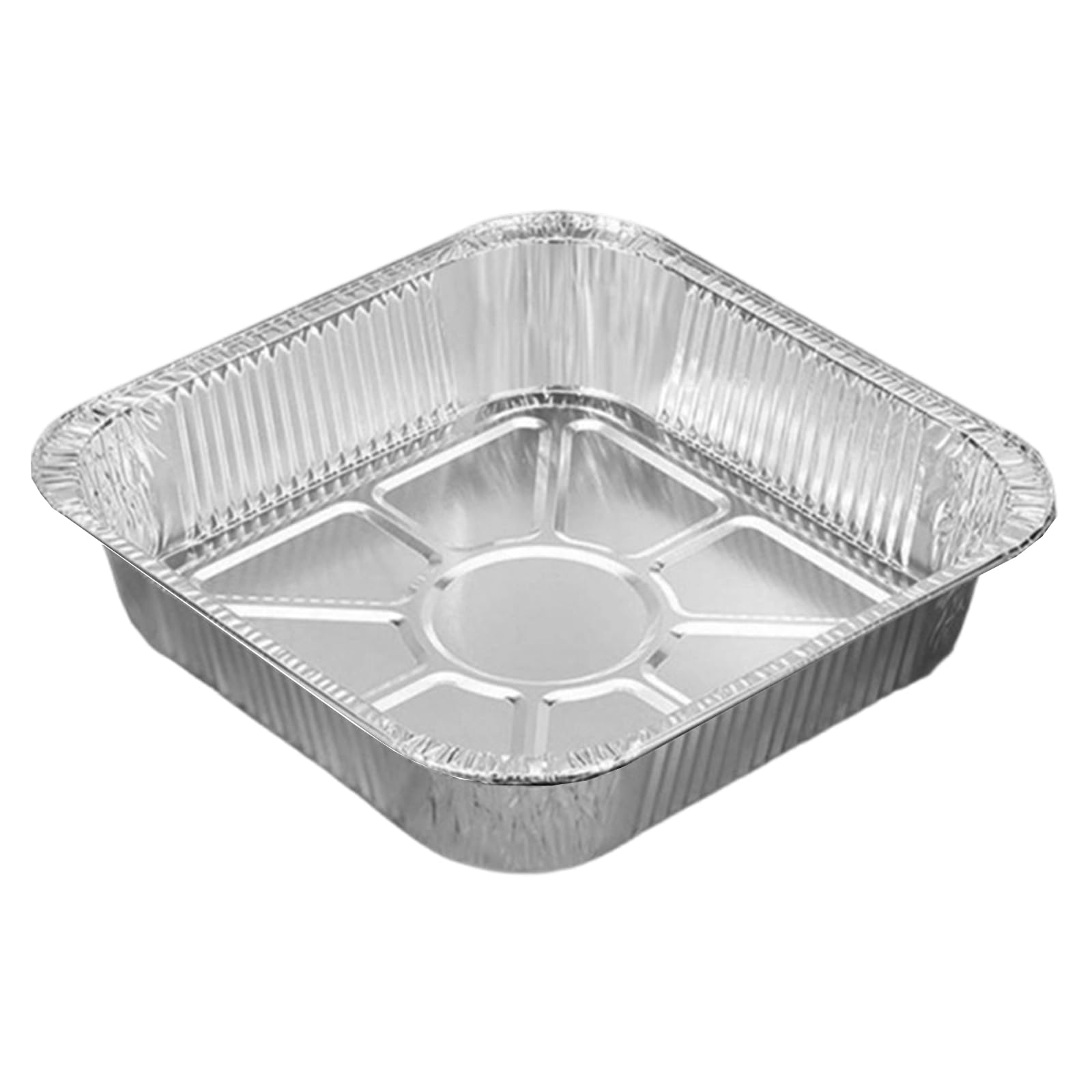 Qisuw 100Pcs 8x8Inch Square Shape Baking Pans Aluminum Foil Pan Cooking Tray for Toaster Oven Cooking Baking Outdoor Barbecues Aluminum