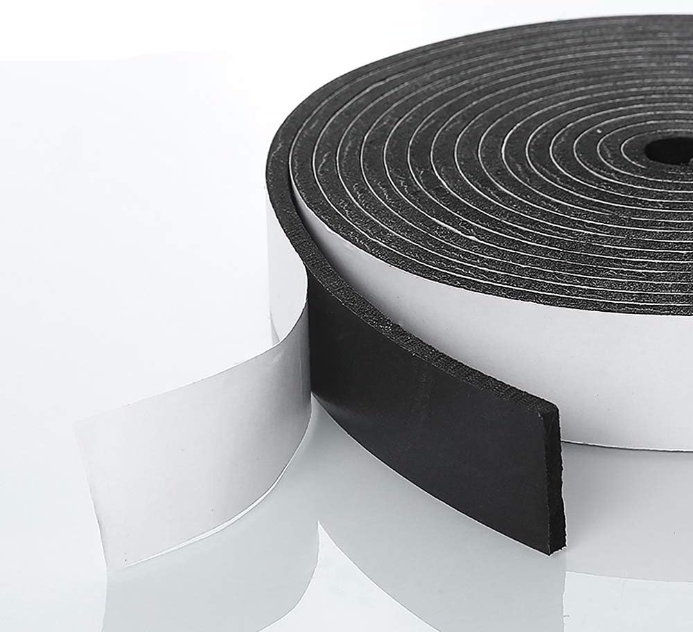 Weather Stripping Door Seal Strip for Doors and Windows, 1In x 1/8In X 33Ft Foam Insulation Tape Self Adhesive,Sound Proof,Weatherstrip,Pipe Cooling, Air Conditioning Seal Strip