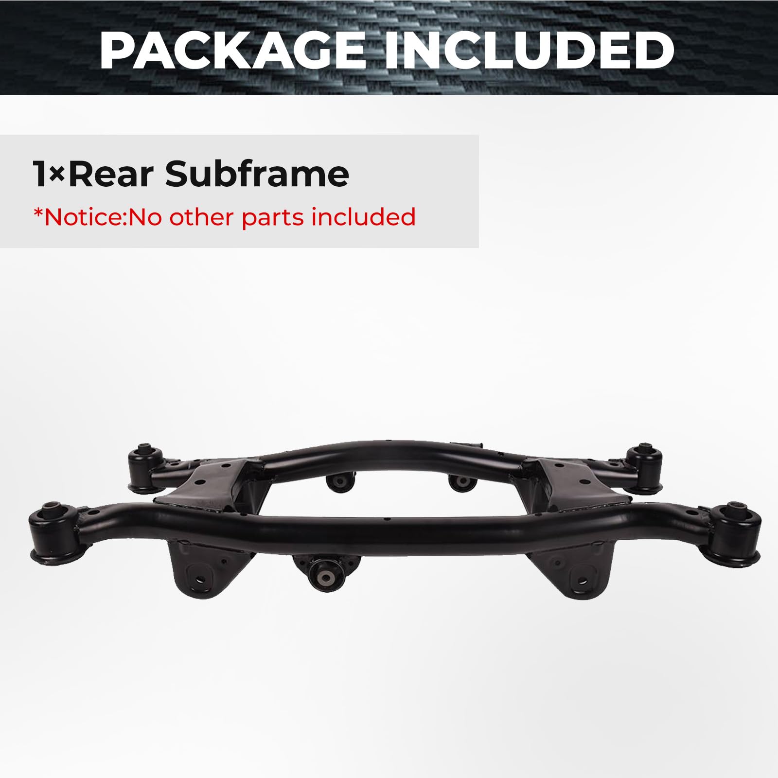Rear Subframe Crossmember Axle For 2004-2010 Hyundai Tucson & Kia Sportage AWD 4WD – Black Steel, Bolt-On