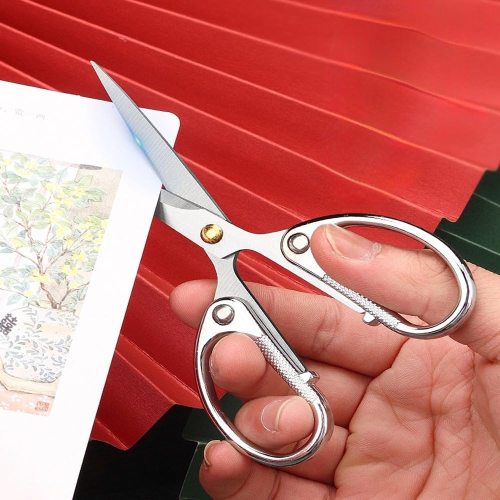 12,7 cm Edelstahl-Büroschere, ultrascharfe Klinge, stabile, scharfe Schere für Büro, Zuhause, Schule, Nähen, Stoff, Bastelbedarf, Mehrzweckschere, silberfarben