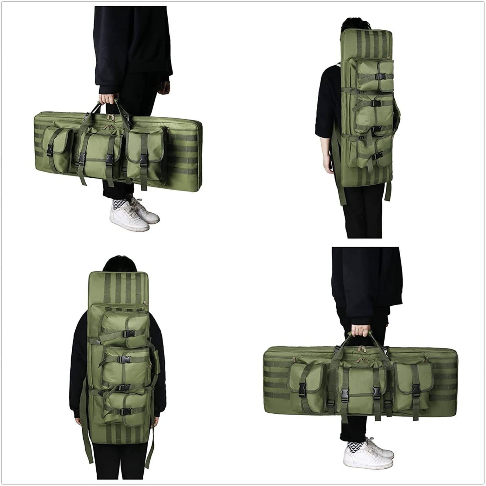 Funda Táctica para Fusil,Bolsa Doble para Rifle,Mochila para Fusil Suave y Acolchada,Bolsa para Escopeta Doble con Correa de Hombro Ajustable, Longitud Disponible en 90cm