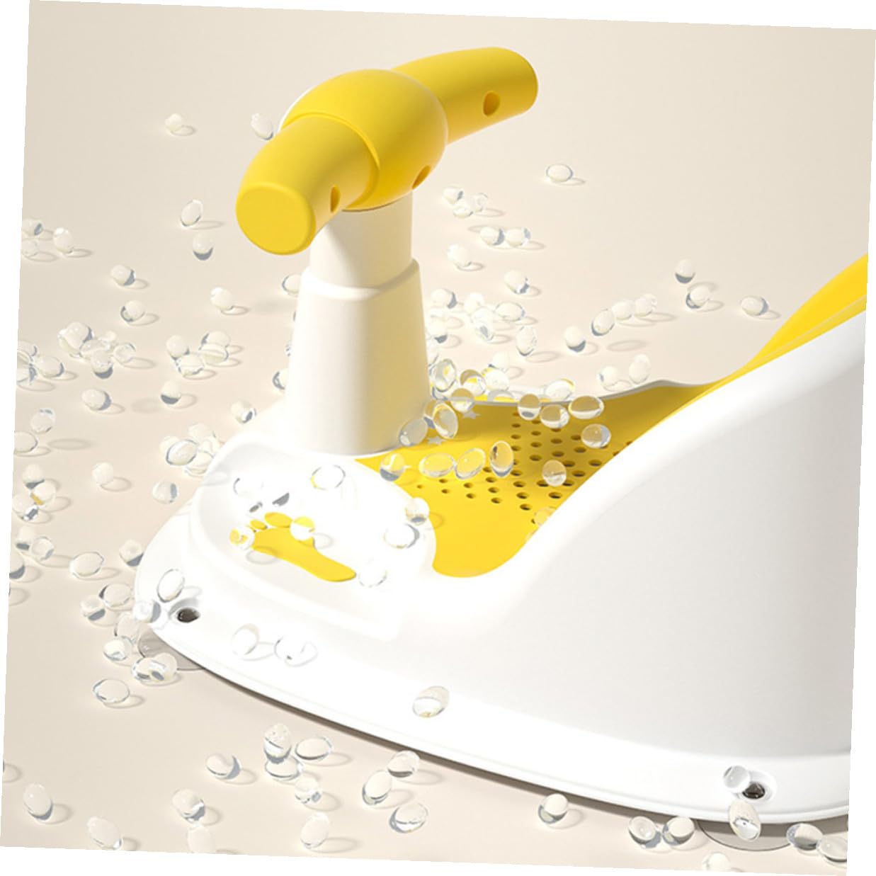 Bath Seat for 6-12 Months Shower Chair Non-Slip Yellow Plastic Support Tub Seat for Bathing Safety and Comfort