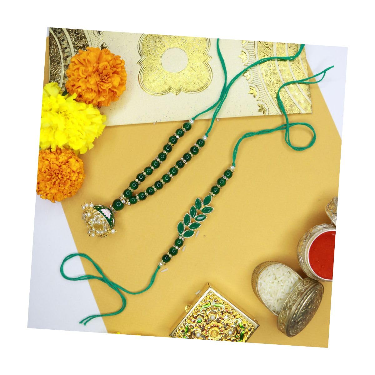 See full amazon price history chart for I Jewels Mens Kundan & Pearl Bhaiya Bhabhi Lumba Rakhi Bracelet Combo Set With Roli Chawal & Rakshabandhan Card (R067G-Co) I Jewels Mens Kundan & Pearl Bhaiya Bhabhi Lumba Rakhi Bracelet Combo Set With Roli Chawal & Rakshabandhan Card (R067G-Co) (B0B34RVL7C) Amazon Price History, Amazon Price Tracker