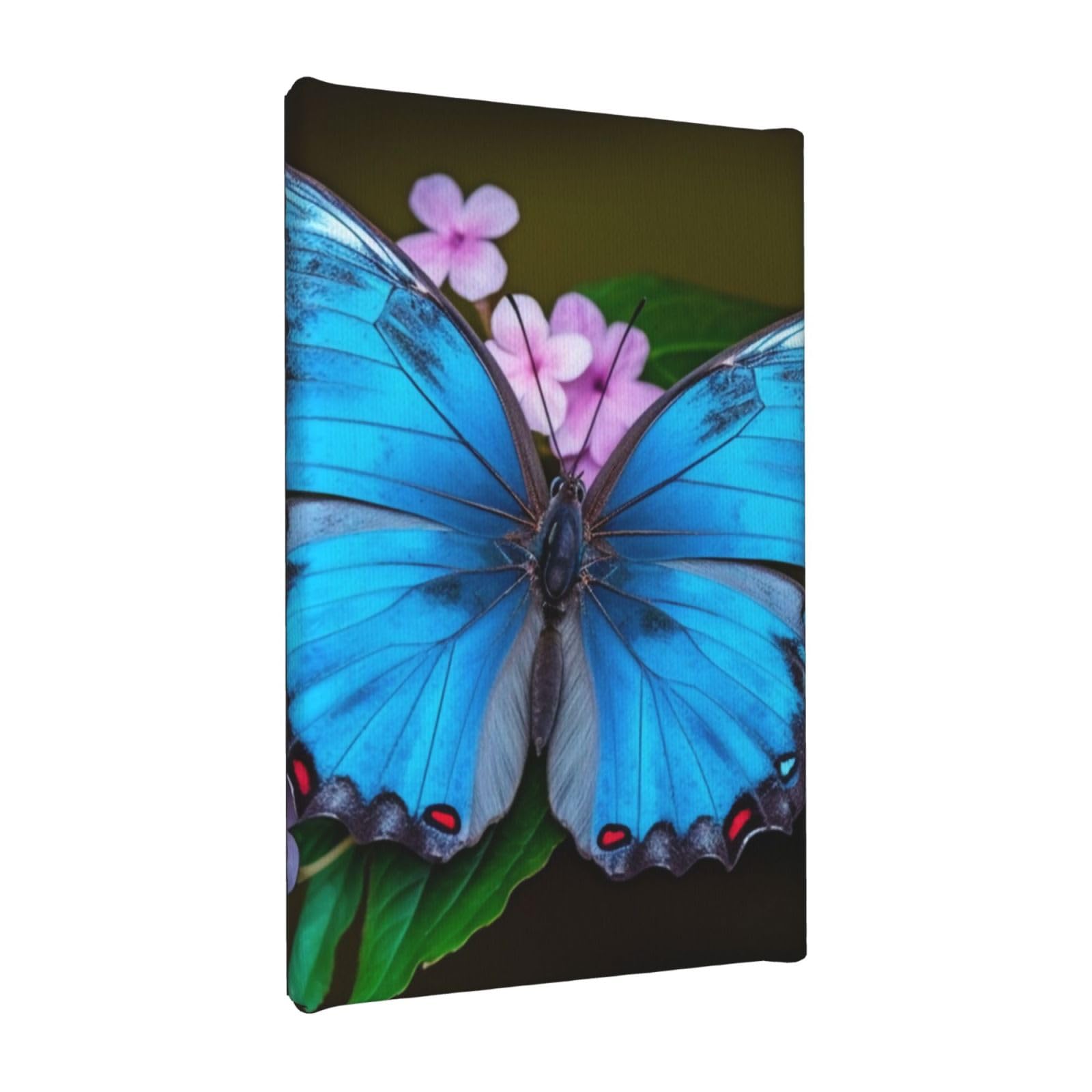 YKLJG Beautiful butterfly Printed Wall Art Canvas Painting 20x30 CM Wooden Framed Picture Painting Artwork Prints for Bedroom Kitchen Home Office Decor