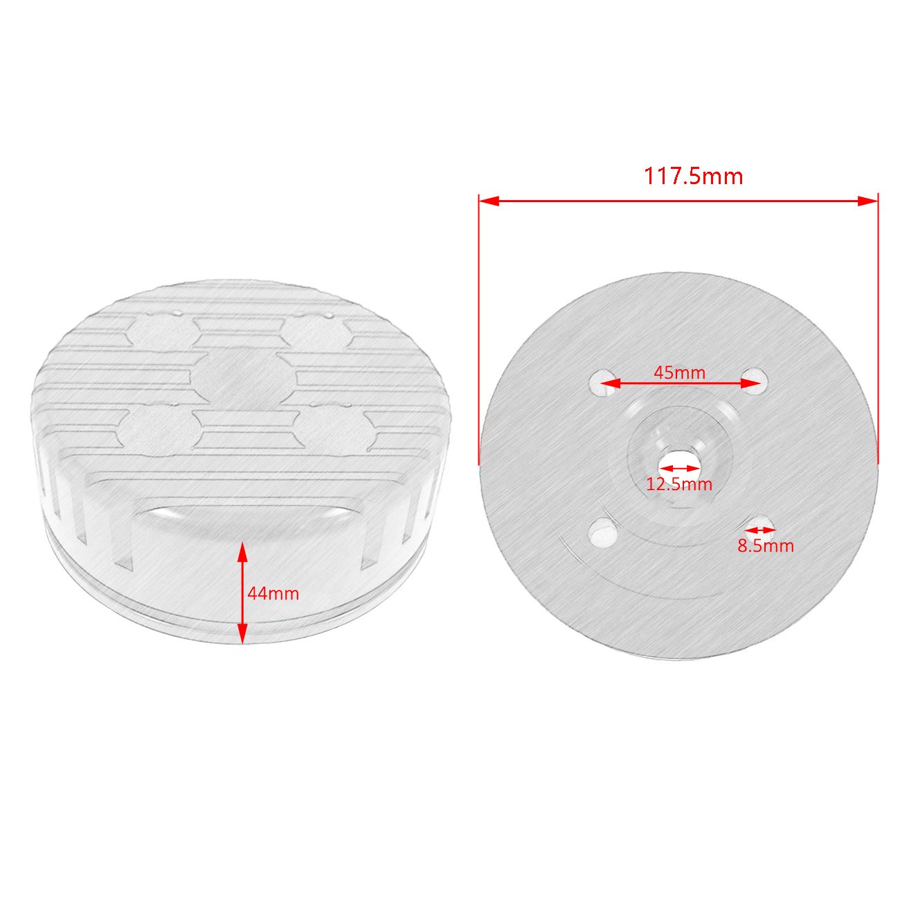 JRL CNC Tête de cylindre pour moteur Racing 66cc/80cc (Argent)