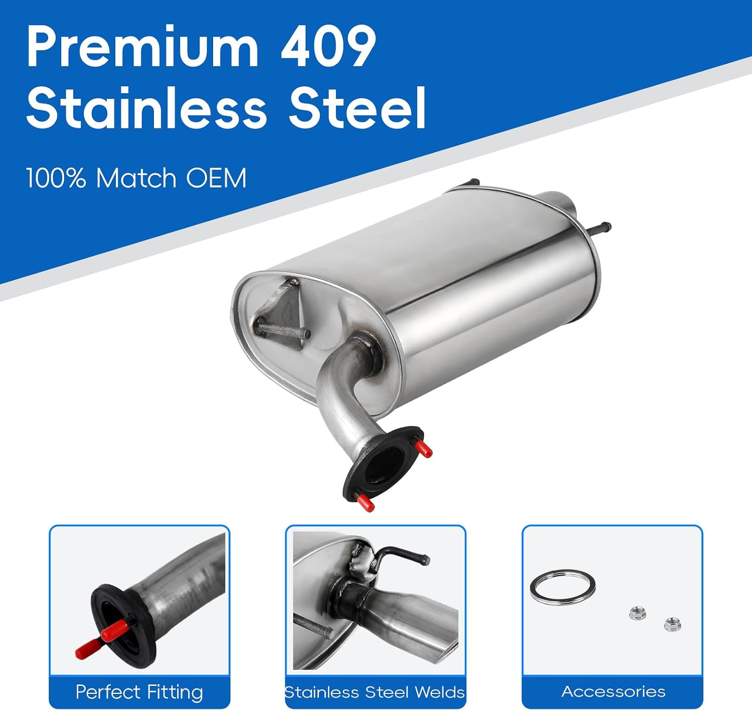 Exhaust Muffler Compatible for 2007-2011 Toyota Camry 2.4L TC06