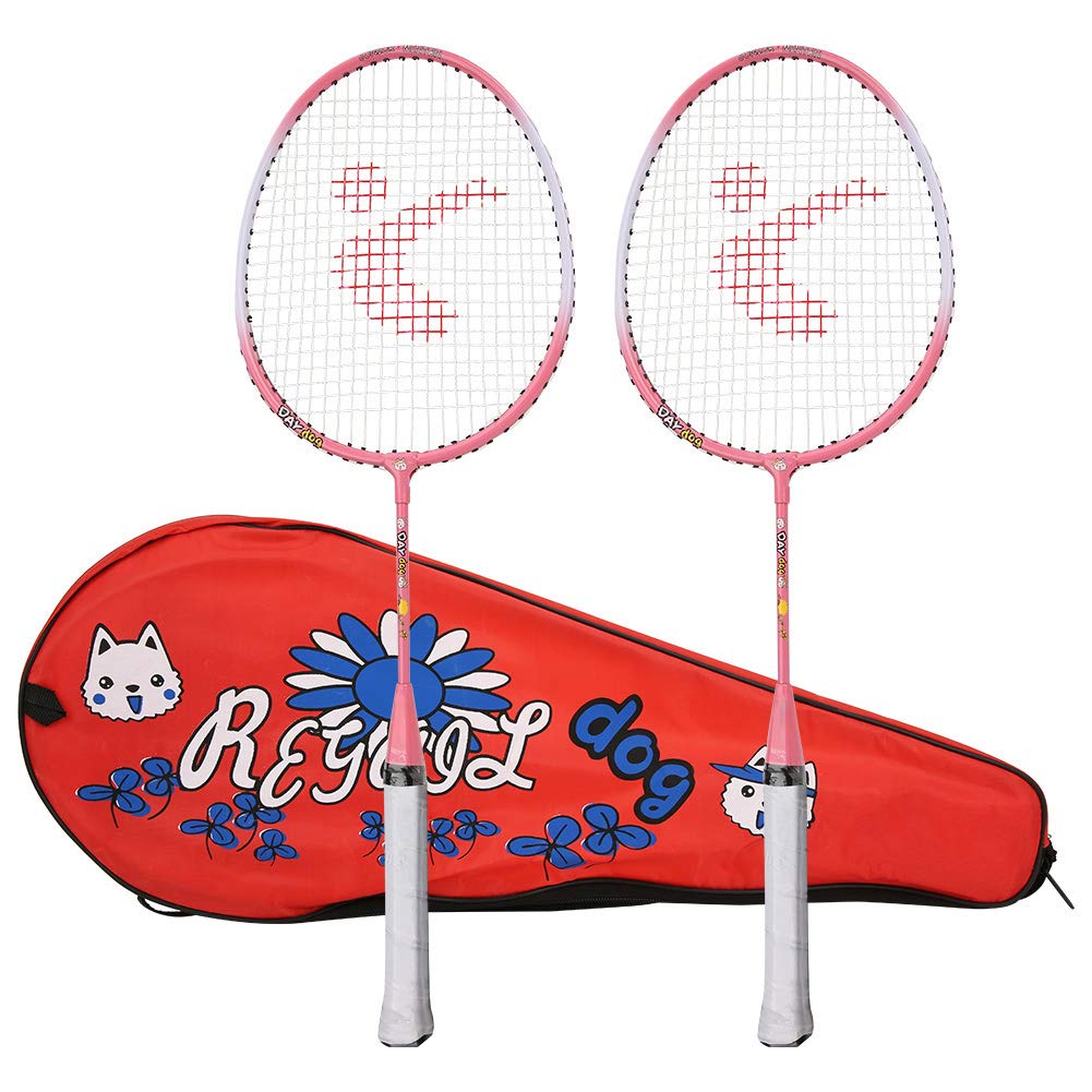 Racquet Sports Set, Children Badminton Racket Badminton Racket for Children for Kids for Outdoor Sport(powder)