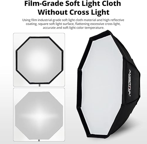 Miniatura 5 de AMBITFUL FW95 95cm37" octagonal Honeycomb Grid Bowens Softbox, con rejilla de panal + bolsa de transporte, para lámpara de montaje Bowens (FW95