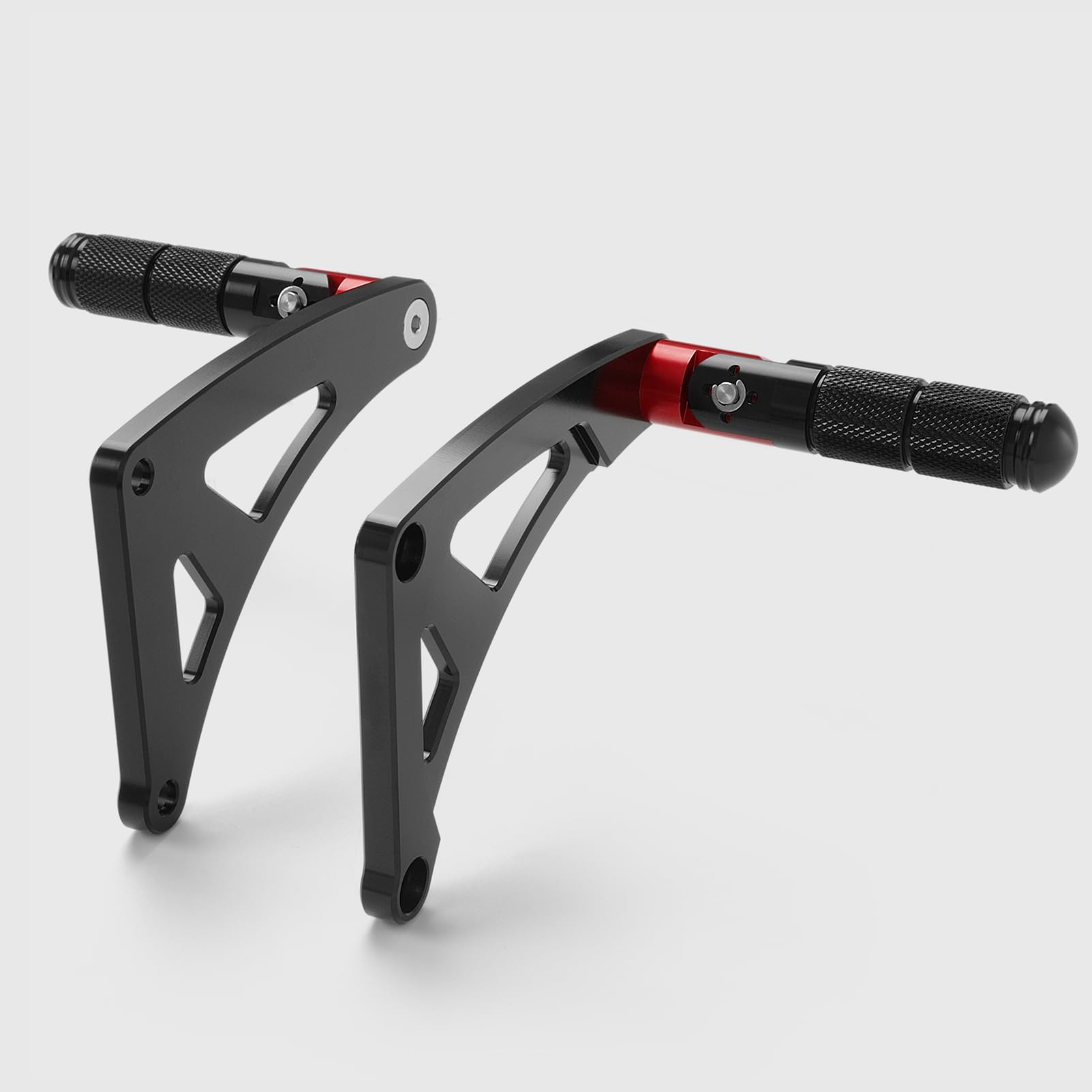 WOOGA Parte Del Motociclo In Alluminio di CNC Pedali Piegato Poggiapiedi Pedana adatta per Ho&nda Monkey 125 / Z125 Z 125 Accessori 2018-2025 (JB02/JB03) (Stile A - Rosso)