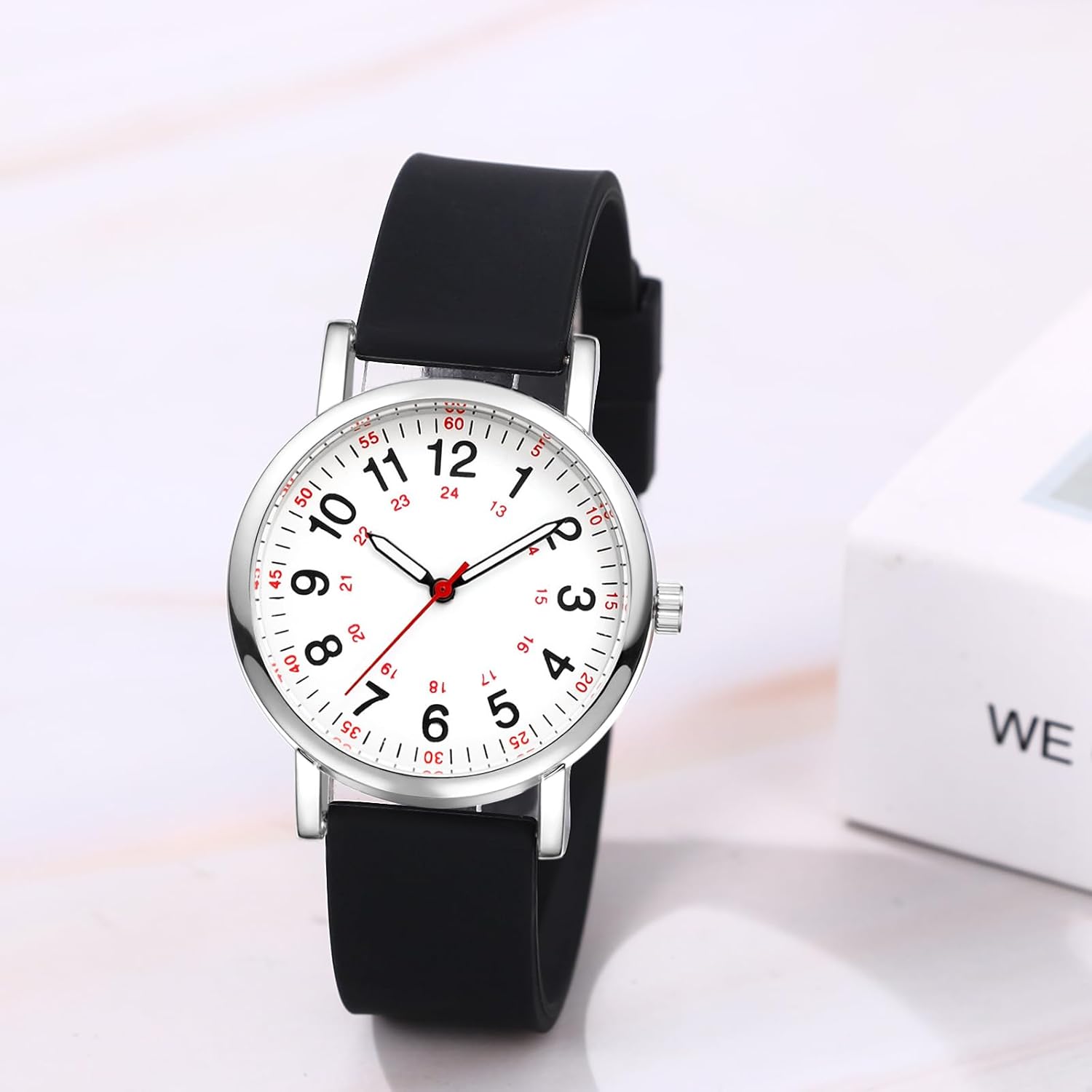 Jewelrywe Female Silicon Nurse Watch: 24-Gunte Easy Read Jewelrywe Female Silicon Nurse Watch: 24-Gunte Easy Read
