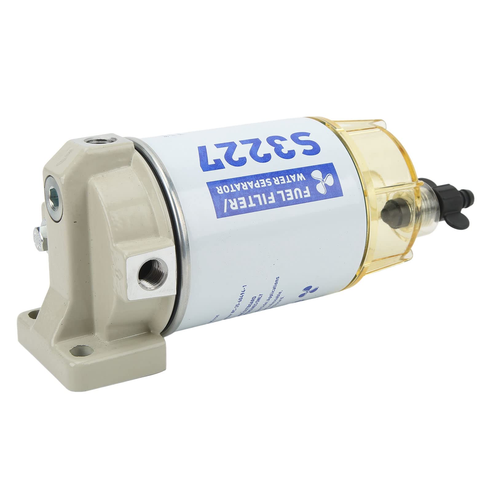 Separatore d'acqua per olio marino Filtro per la separazione dell'acqua del carburante Accessori fuoribordo Sostituzione Guscio in lega di alluminio durevole per motoscafi