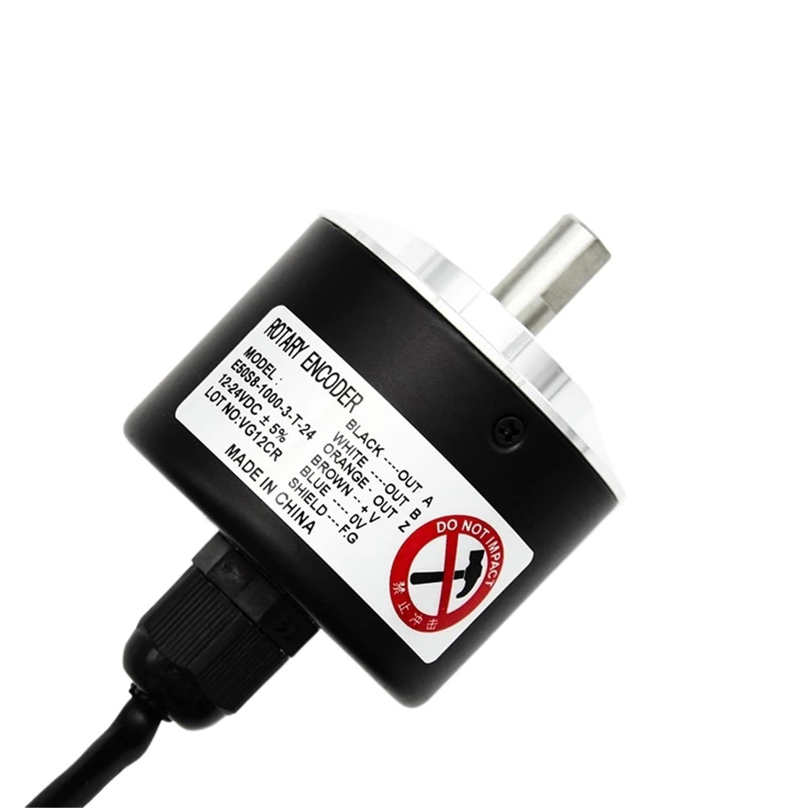 FCARUMIQP 1Pcs E50S8 Series Rotary Encoder DC5-24V Magneto Electric Type Incremental 8MM Solid Shaft 100~5000PPR(4096 Ppr,Voltage Output)