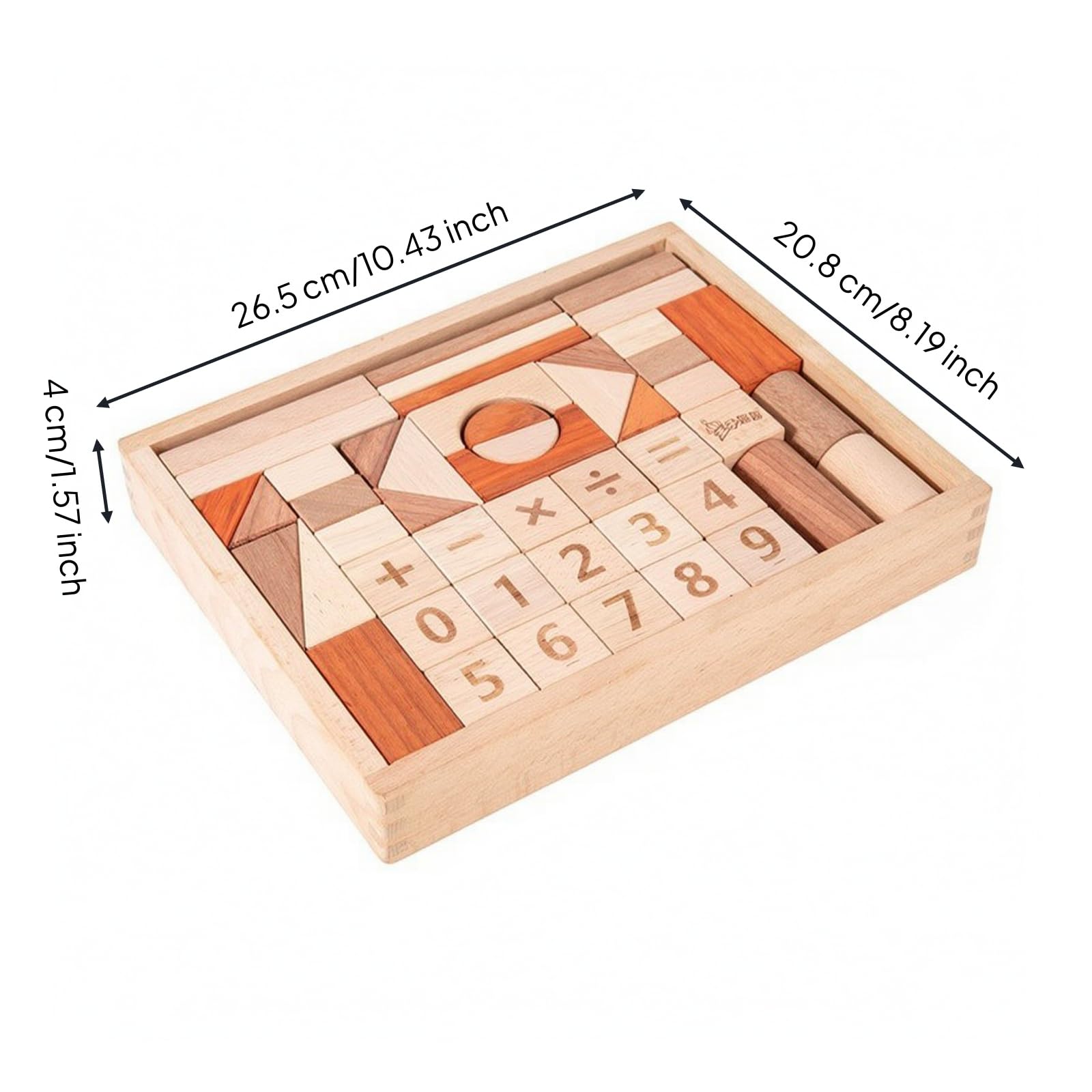 Almencla Mattoncini in Legno con Numeri metodo educativo, Mattoncini numerici in Legno, Impilabile, per Asilo, Bambini, Neonati
