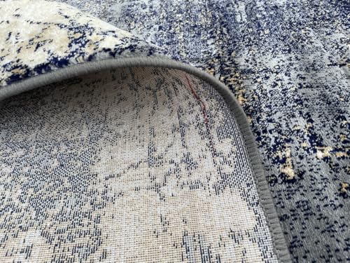 Image of Modern 4x6 Feet (120x180 CM) Silk Touch Carpet for Living Room | Washable Anti-Skid | Multicolor Chevron Pattern | Stain-Resistant Floor Rug for Drawing Room Hall