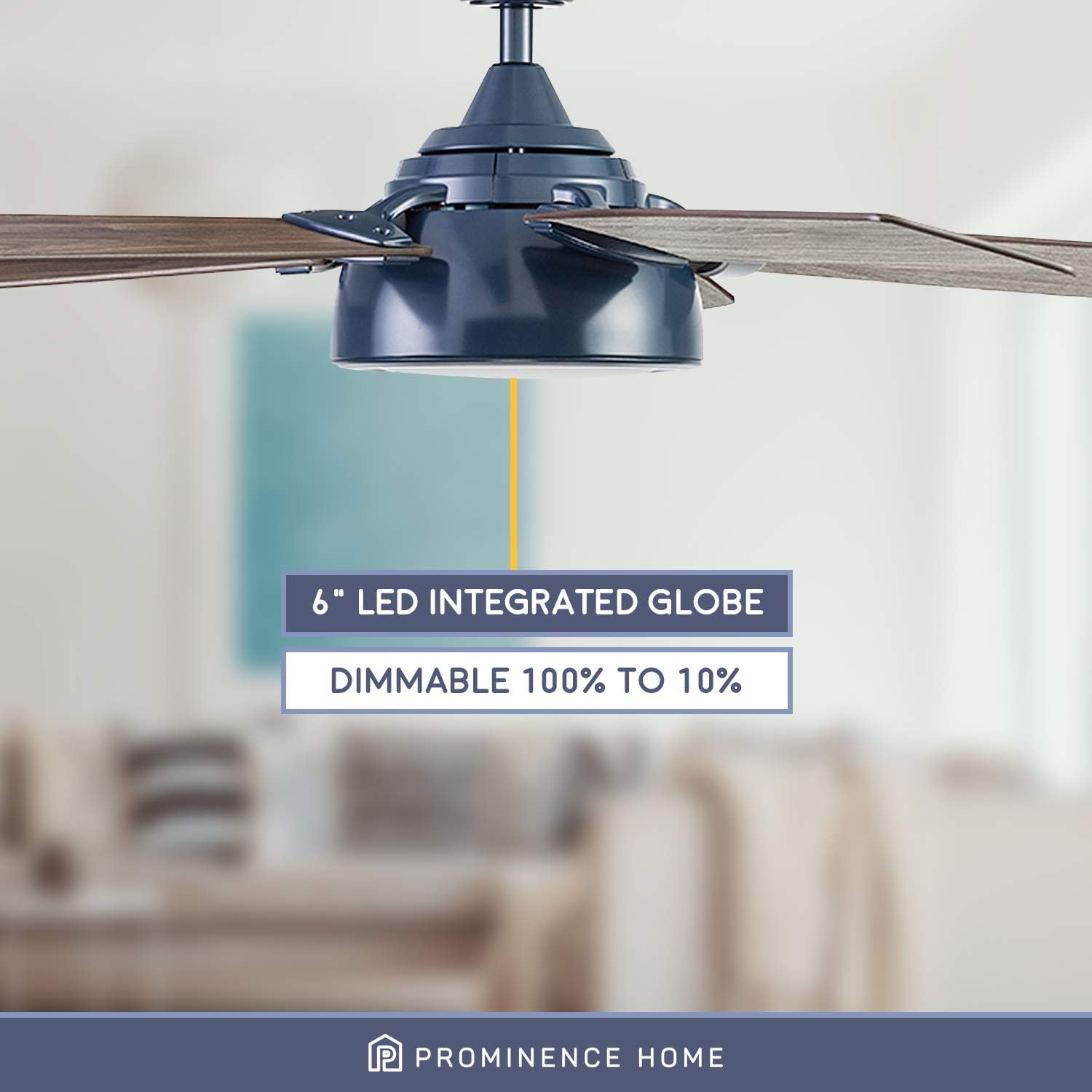 Prominence Home 51641-01 Potomac IO Ceiling Fan, 52, Blue Sapphire - - 