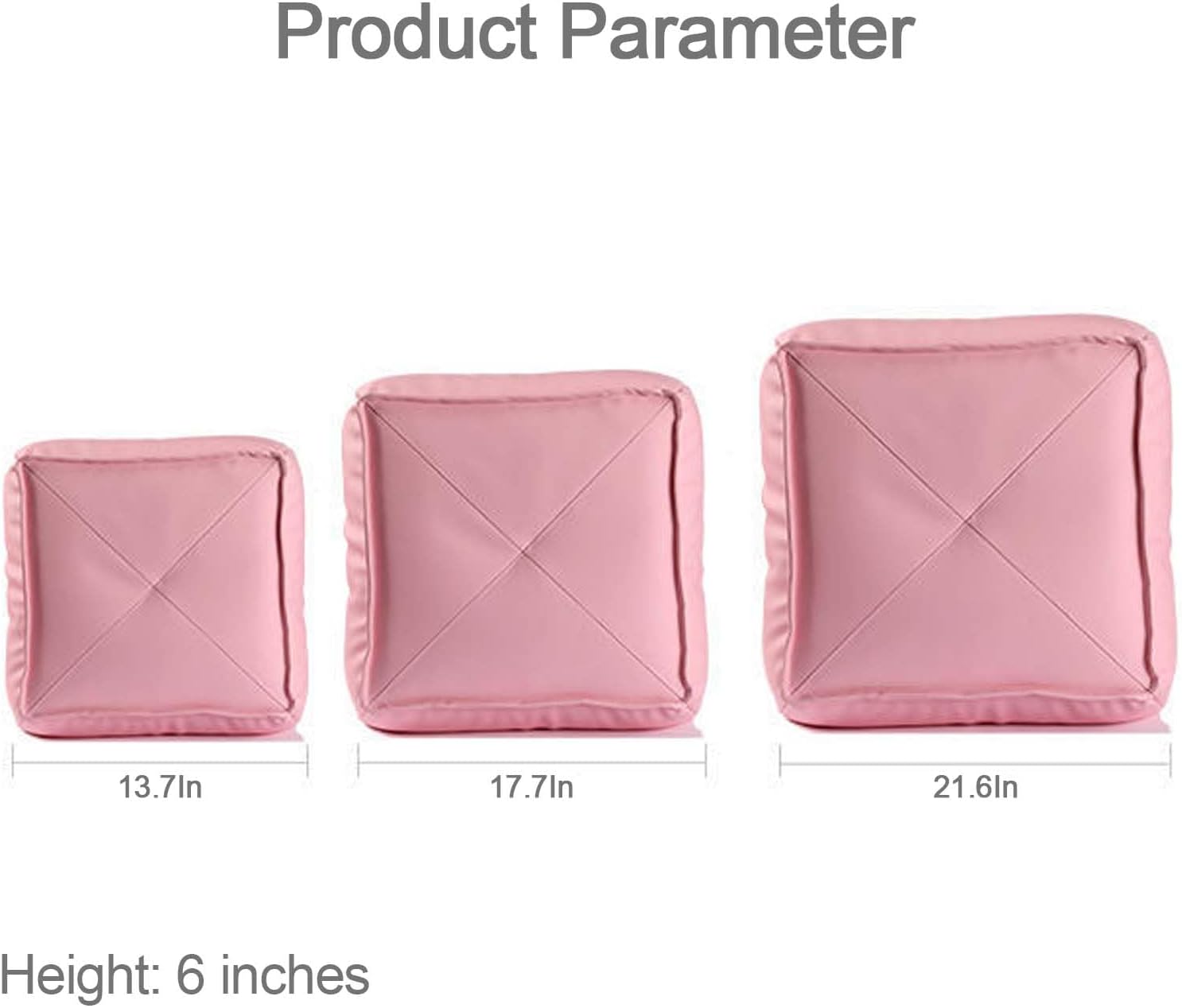 Square Futon Cushion Foot Stool Modern Lightweight Floor Pouf for Living Room Bedroom Dorm Small Foot Rest Decor