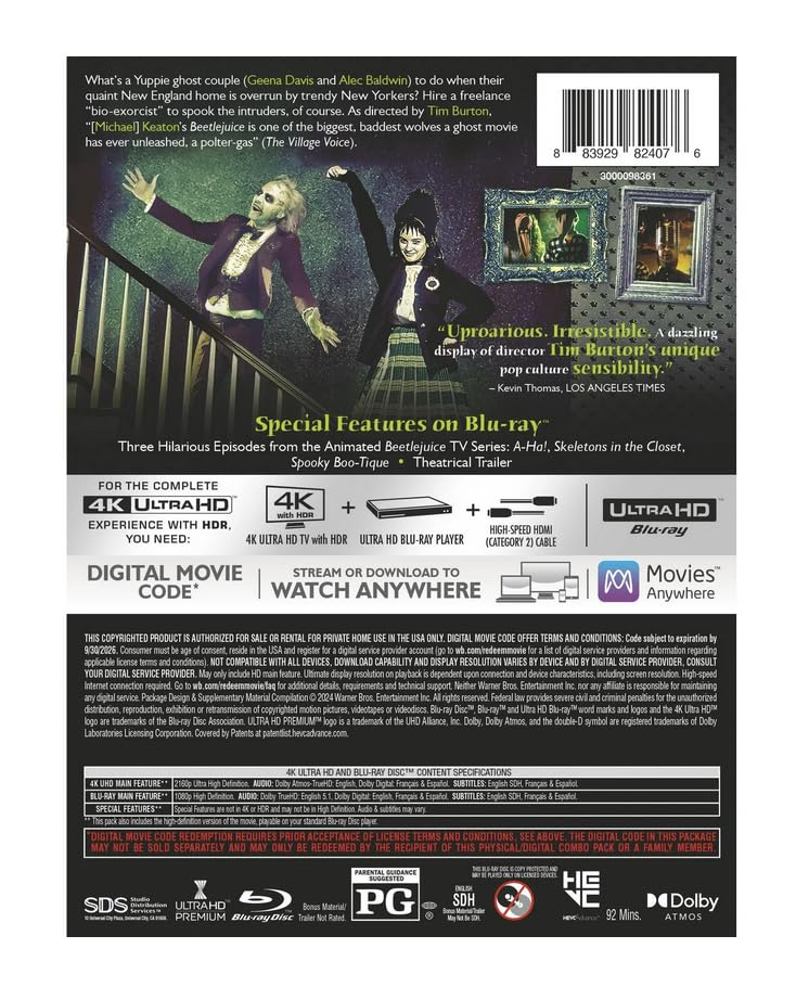 Beetlejuice (Walmart Exclusive) (Steelbook) (4K Ultra HD + Blu-ray + Digital) Comedy, Horror