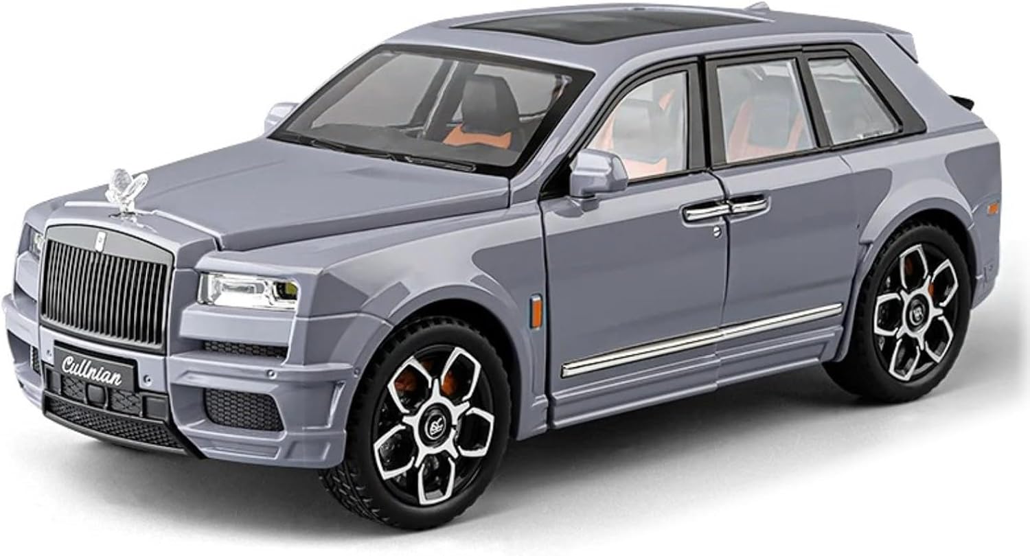 HTLNUZD 1/20 Scale Diecast Metal Alloy Model Car with Simulation Sound & Light - for Rolls Royce SUV Cullinan, Premium Collectible & Gift (Black)