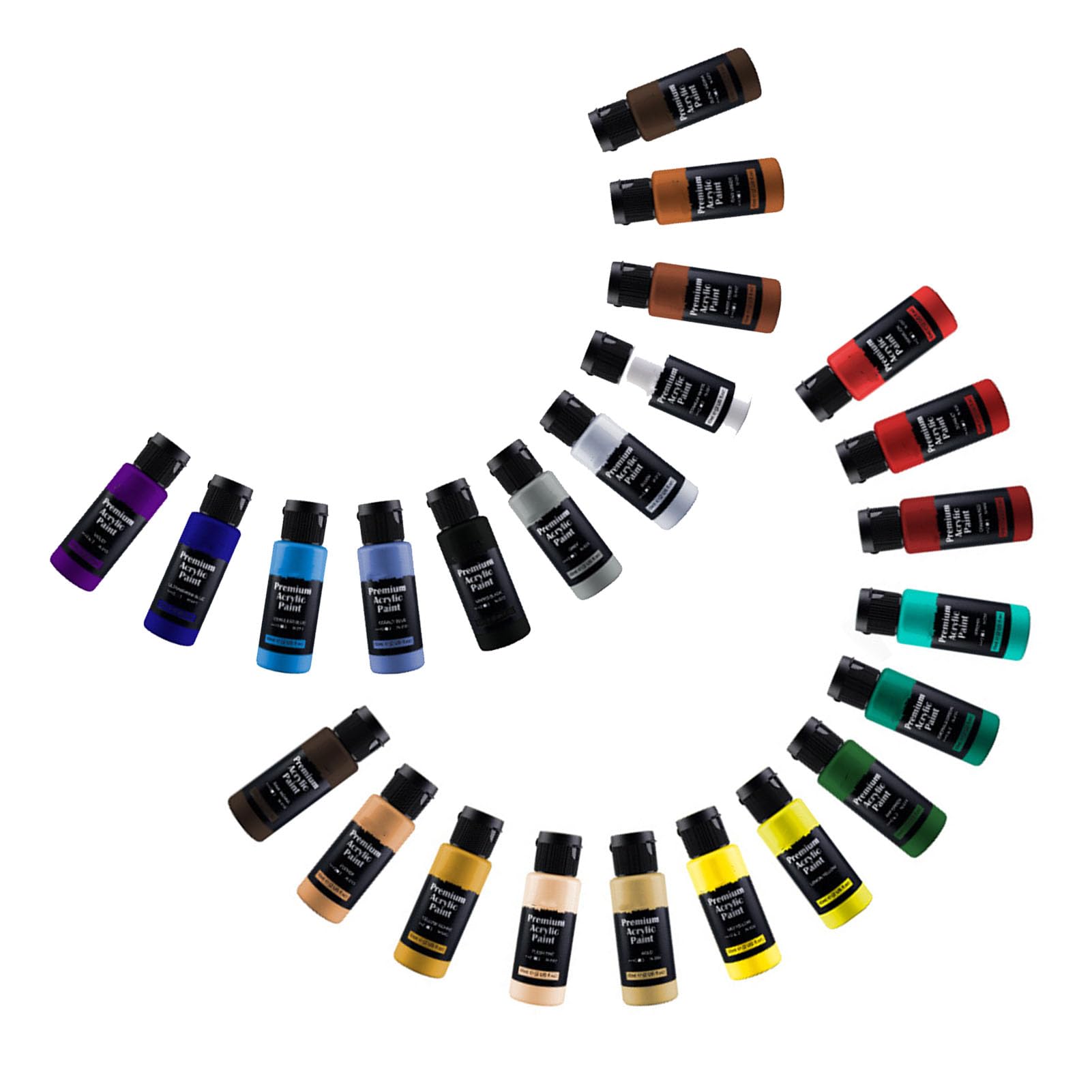 Professionelles Aquarellfarben-Set, 24 Flaschen mit flüssigen Aquarellfarben à 60 ml sowie 3 synthetische Pinsel für Erwachsene, Anfänger und Künstler – hochpigmentiertes,