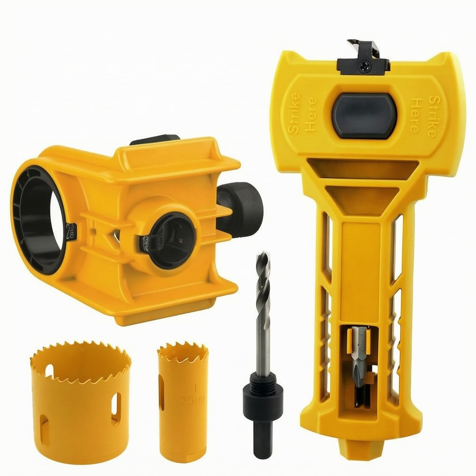 per Apertura Serratura | Professionale, Kit per Preparazione por con Scalpello Ingrato, Regolabile, Maschera 10 Mortasa, Officina, Giallo