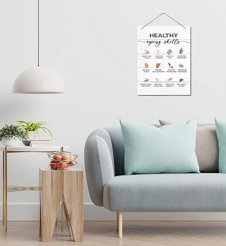 Miniatura 7 de Letrero decorativo de Growth Mindset, placa de pared impresa colgante de madera, psicólogo escolar, arte de pared para decoración de oficina,