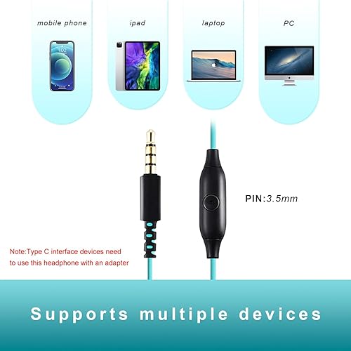 Miniatura 6 de Auriculares deportivos con cable con gancho para la oreja con clip para la oreja, auriculares para correr, auriculares envolventes compatibles con