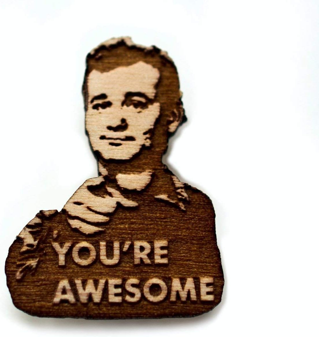 You're Awesome Lapel Pin | You're Awesome Wood Hat Pin | Hand-Painted Wooden Brooch