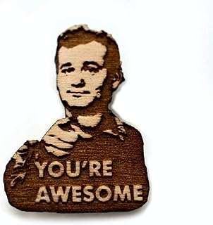 You're Awesome Lapel Pin | You're Awesome Wood Hat Pin | Hand-Painted Wooden Brooch