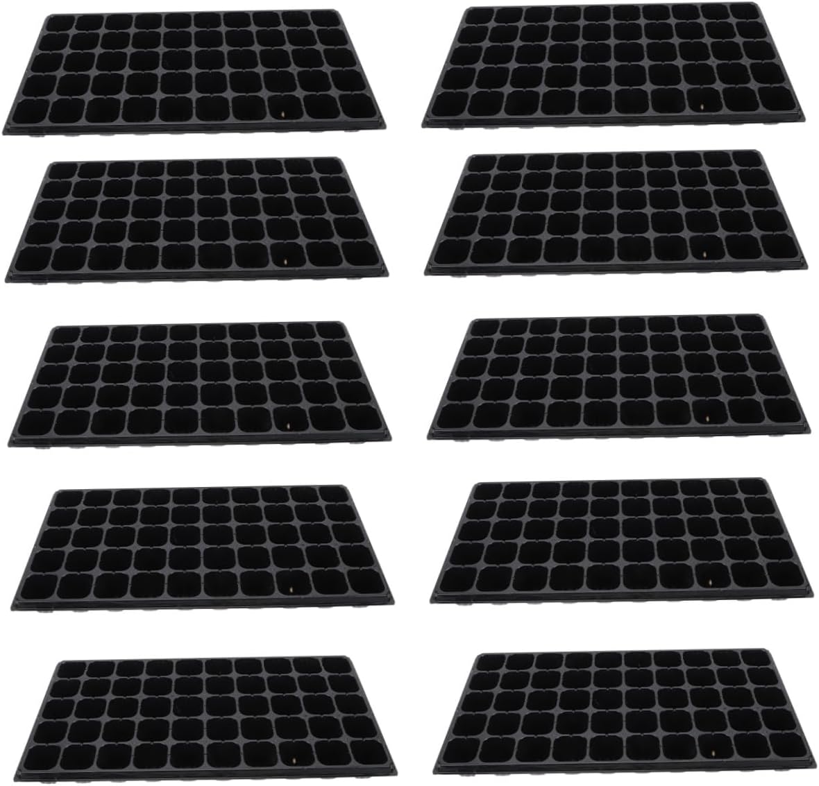 BESTonZON 10pcs Thickened Plant Germination Boxes Vegetable Seedling Starter Trays 50-Cell Nursery Plates for Greenhouse Gardening and Seed Sprouting