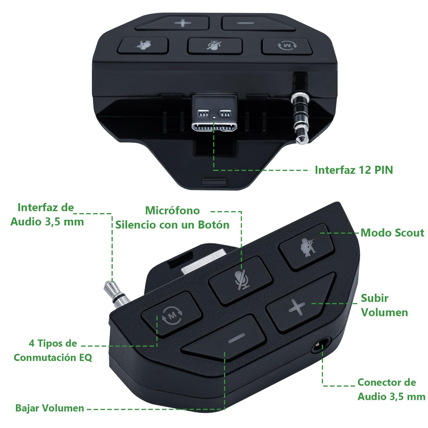Mcbazel Adaptador de auriculares Xbox, audio estéreo y mezclador de micrófono, equilibrio de juego/chat y control de volumen, adaptador 3.5 mm para controladores Xbox
