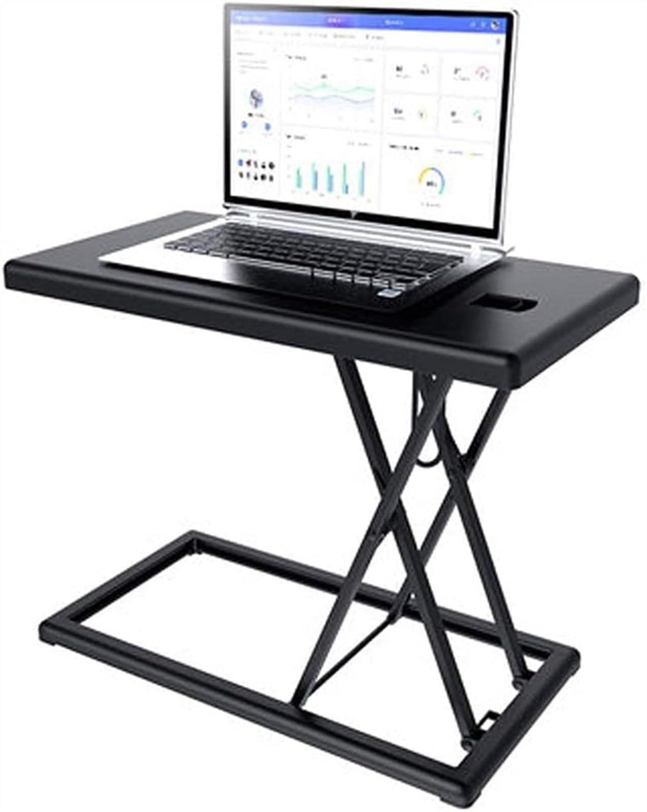 Bureau debout convertisseur de bureau assis debout réglable en hauteur noir ELzEy