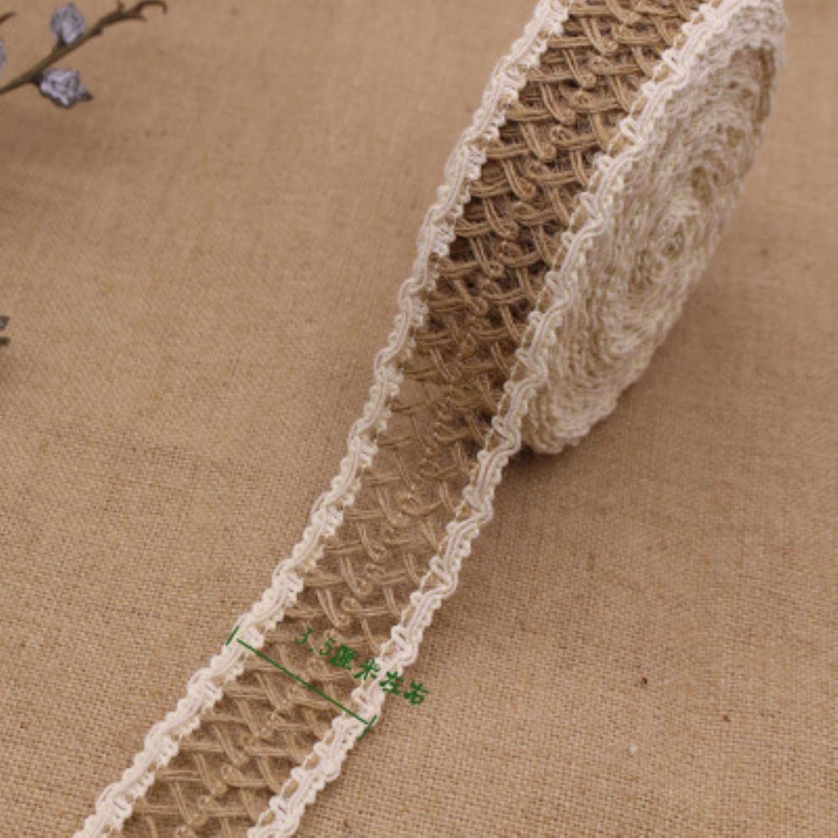 Mezcla de Estilos 10MM-60MM X11 Yardas / Lote Decoración de Boda rústica Cuerda de Yute Cuerda Trenzada Cordón de Bricolaje Suministros de Encaje Accesorios-35MM
