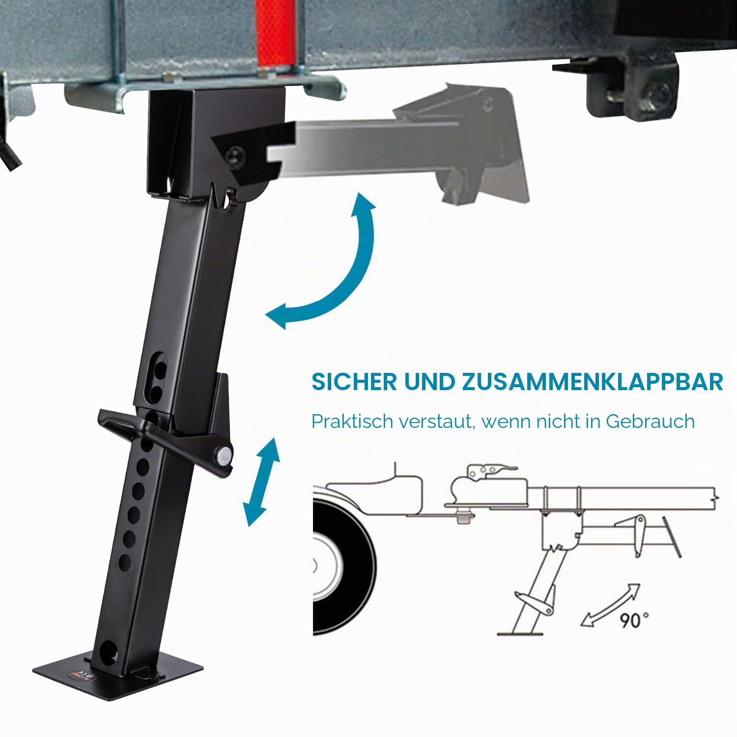 KATSU 2 Stück RV Anhänger Stabilisator Wagenheber 11-1/2" bis 18", Kapazität 1000 lbs, Zusammenklappbarer Teleskop-Wagenheber für Anhänger und Wohnmobil