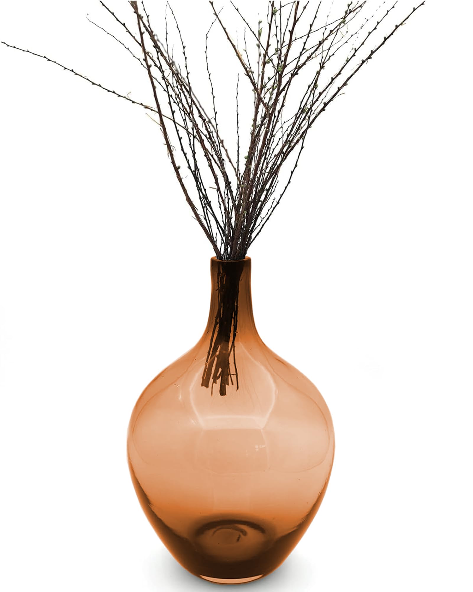 15'' Large Glass Floor Vase for Pampas Grass, Clear Heavy Duty Jug for Home Decor
