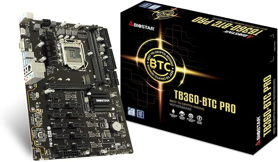 TB360-BTC PRO Core i7/i5/i3 (Intel 8th and 9th Gen) LGA1151 Intel B360 DDR4 12 GPU Mining Motherboard