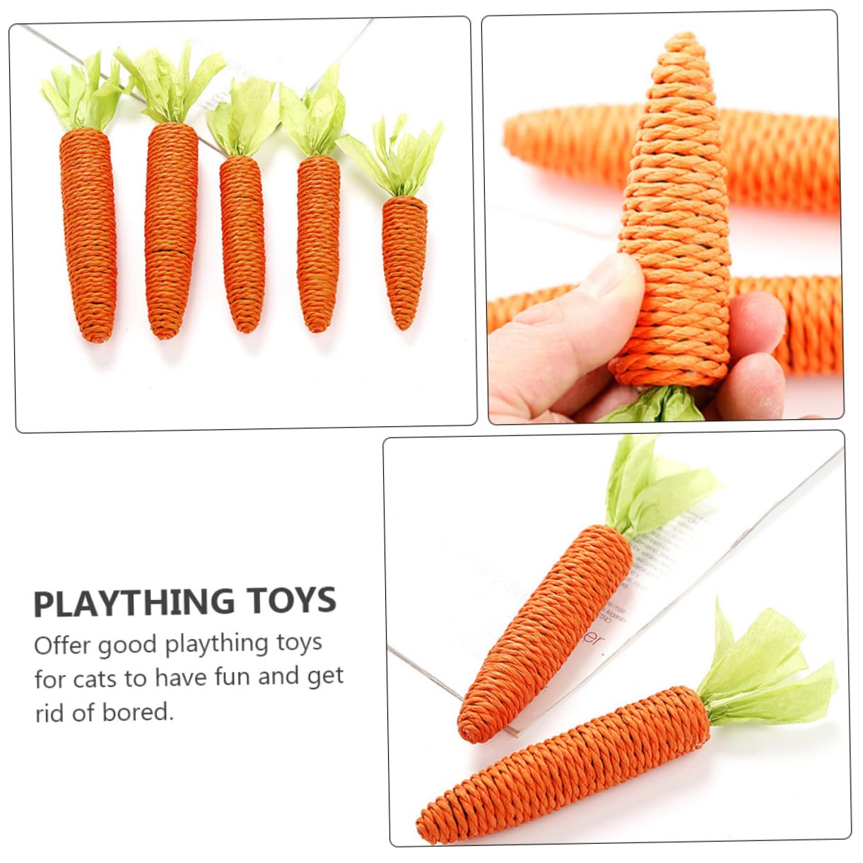 Sosoport 18pezzi Giocattoli Da Masticare Per Gatti Forma Di Carota Divertenti Giochi Interattivi Per Cani e Piccoli Animali Domestici Di Masticazione Per Cani e Gatti Perfetti Per Gioco e