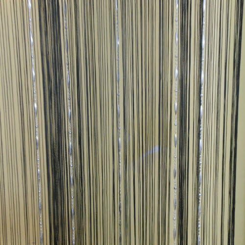 Tangpan Decorative Dew Drop Beadeds Door Curtain Room Divider Window Screen (Black)