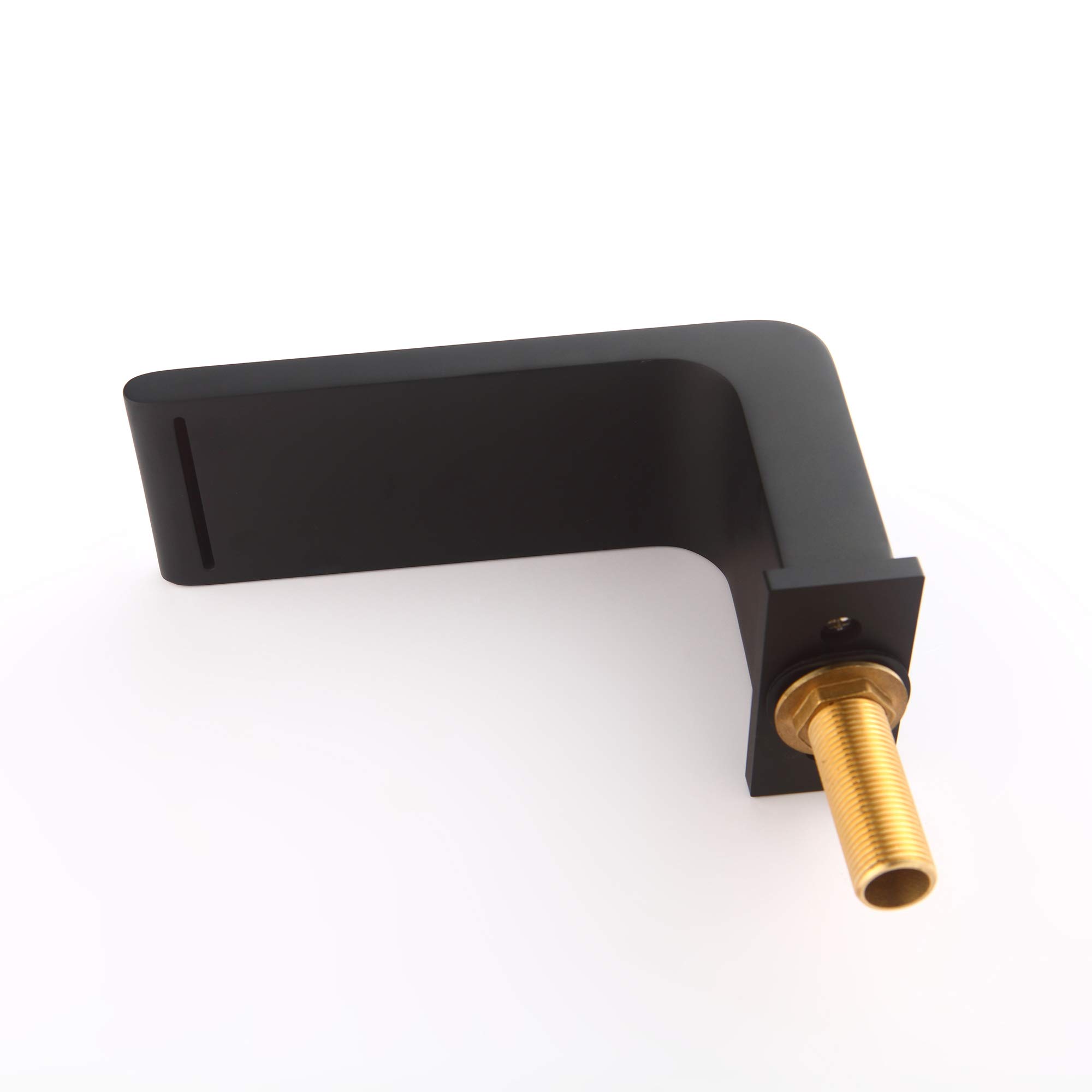 Bernstein Wannenrandarmatur 6080B – 4-Loch-Badewannenarmatur Schwarz, Wasserfall-Design, Einhebelmischer, massive Messing-Ausführung, Fliesenrandmontage, Handbrause mit Anti-Kalk-Noppen, 1,5m Schlauch